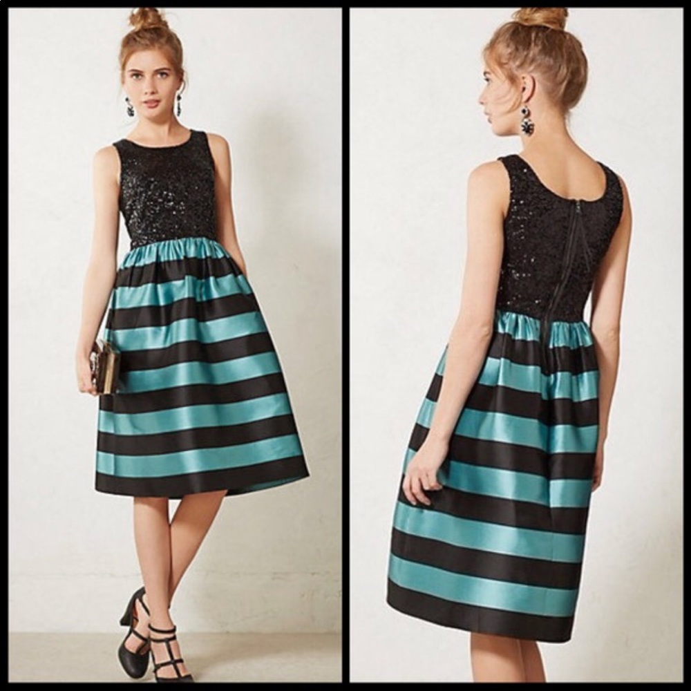 Anthro Starlit Stripes Dress by Leifsdottir
